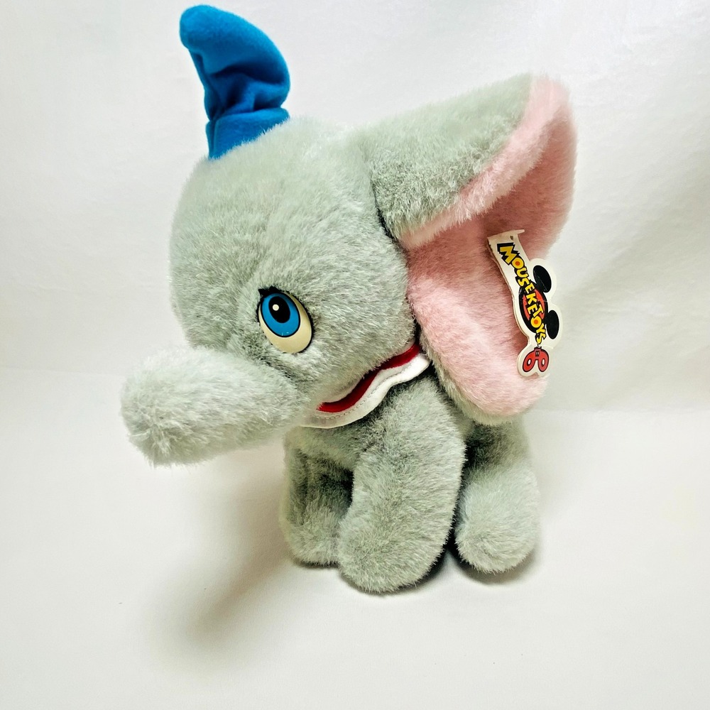 Vintage 90s Disneyland Walt Disney World 9" Dumbo Elephant Plush Stuffed Animal